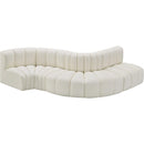 Meridian Arc Cream Vegan Leather 5 pc Modular Sectional IMAGE 3