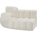 Meridian Arc Cream Vegan Leather 5 pc Modular Sectional IMAGE 4