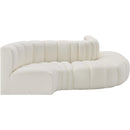 Meridian Arc Cream Vegan Leather 5 pc Modular Sectional IMAGE 5