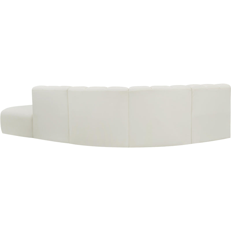 Meridian Arc Cream Vegan Leather 5 pc Modular Sectional IMAGE 10