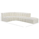 Meridian Arc Cream Vegan Leather 5 pc Modular Sectional IMAGE 15