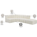 Meridian Arc Cream Vegan Leather 5 pc Modular Sectional IMAGE 16