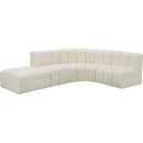 Meridian Arc Cream Vegan Leather 5 pc Modular Sectional IMAGE 2