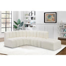 Meridian Arc Cream Vegan Leather 5 pc Modular Sectional IMAGE 3