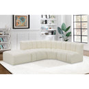 Meridian Arc Cream Vegan Leather 5 pc Modular Sectional IMAGE 4