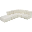 Meridian Arc Cream Vegan Leather 5 pc Modular Sectional IMAGE 6