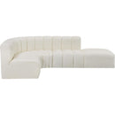 Meridian Arc Cream Vegan Leather 5 pc Modular Sectional IMAGE 7