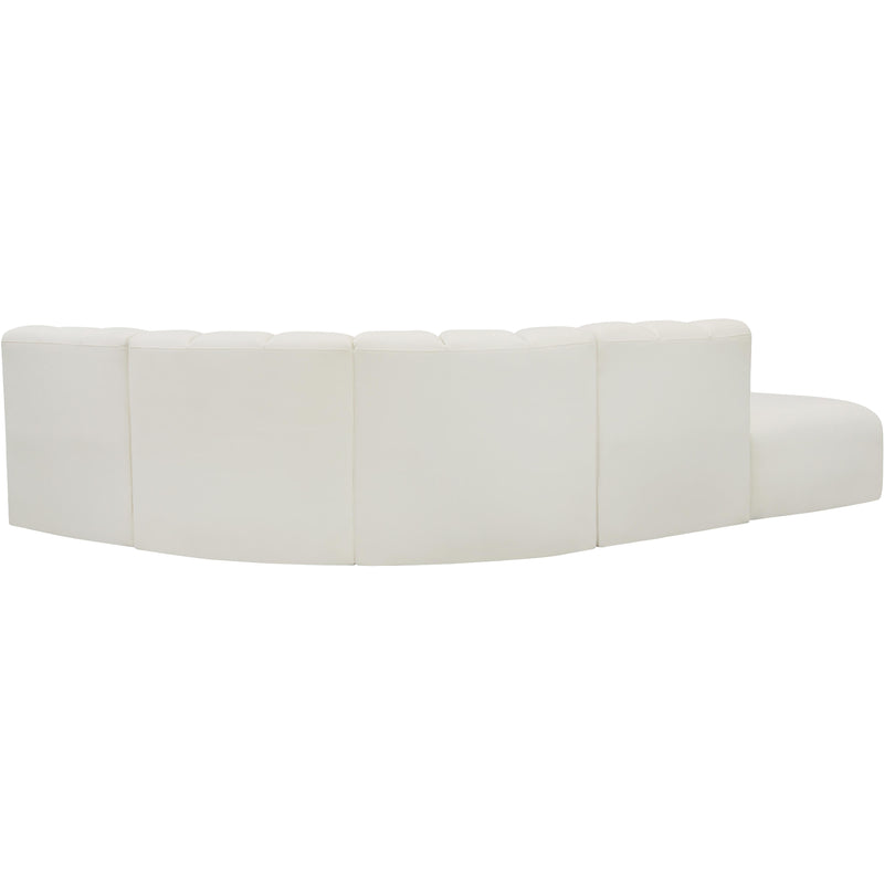 Meridian Arc Cream Vegan Leather 5 pc Modular Sectional IMAGE 9