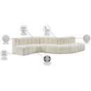 Meridian Arc Cream Vegan Leather 6 pc Modular Sectional IMAGE 11