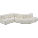 Meridian Arc Cream Vegan Leather 6 pc Modular Sectional IMAGE 3
