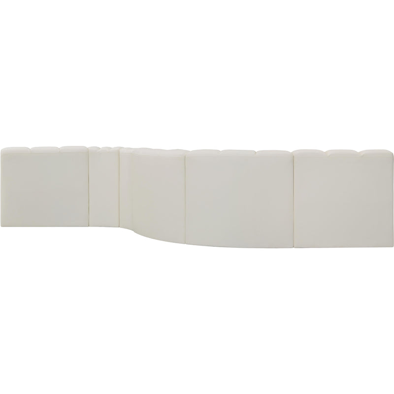 Meridian Arc Cream Vegan Leather 6 pc Modular Sectional IMAGE 5