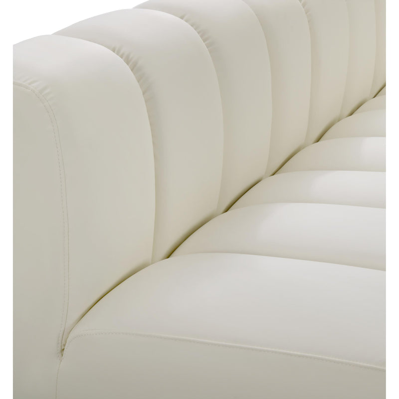 Meridian Arc Cream Vegan Leather 6 pc Modular Sectional IMAGE 8
