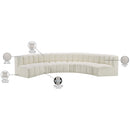 Meridian Arc Cream Vegan Leather 6 pc Modular Sectional IMAGE 12