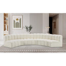Meridian Arc Cream Vegan Leather 6 pc Modular Sectional IMAGE 2