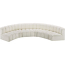 Meridian Arc Cream Vegan Leather 6 pc Modular Sectional IMAGE 3