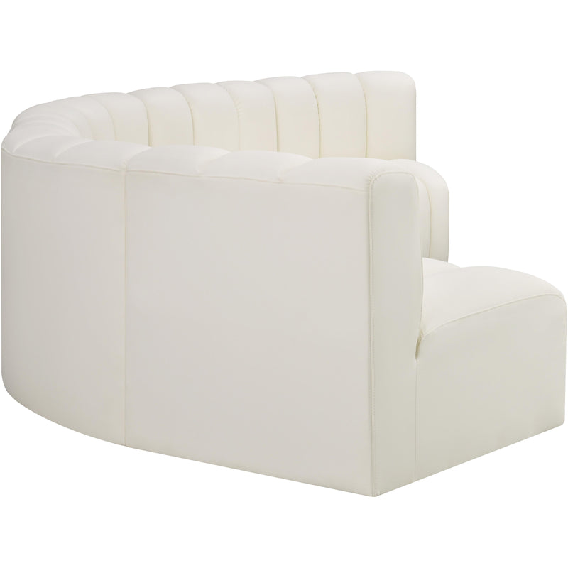 Meridian Arc Cream Vegan Leather 6 pc Modular Sectional IMAGE 5