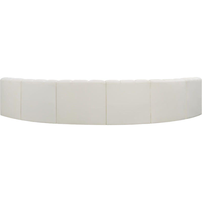 Meridian Arc Cream Vegan Leather 6 pc Modular Sectional IMAGE 6