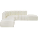 Meridian Arc Cream Vegan Leather 6 pc Modular Sectional IMAGE 4