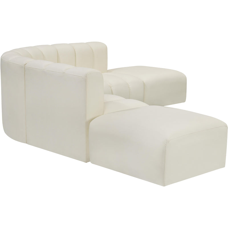Meridian Arc Cream Vegan Leather 6 pc Modular Sectional IMAGE 5