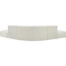 Meridian Arc Cream Vegan Leather 6 pc Modular Sectional IMAGE 6