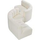 Meridian Arc Cream Vegan Leather 6 pc Modular Sectional IMAGE 3