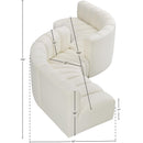 Meridian Arc Cream Vegan Leather 6 pc Modular Sectional IMAGE 7