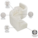 Meridian Arc Cream Vegan Leather 6 pc Modular Sectional IMAGE 8