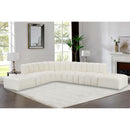 Meridian Arc Cream Vegan Leather 7 pc Modular Sectional IMAGE 2
