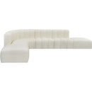 Meridian Arc Cream Vegan Leather 7 pc Modular Sectional IMAGE 4