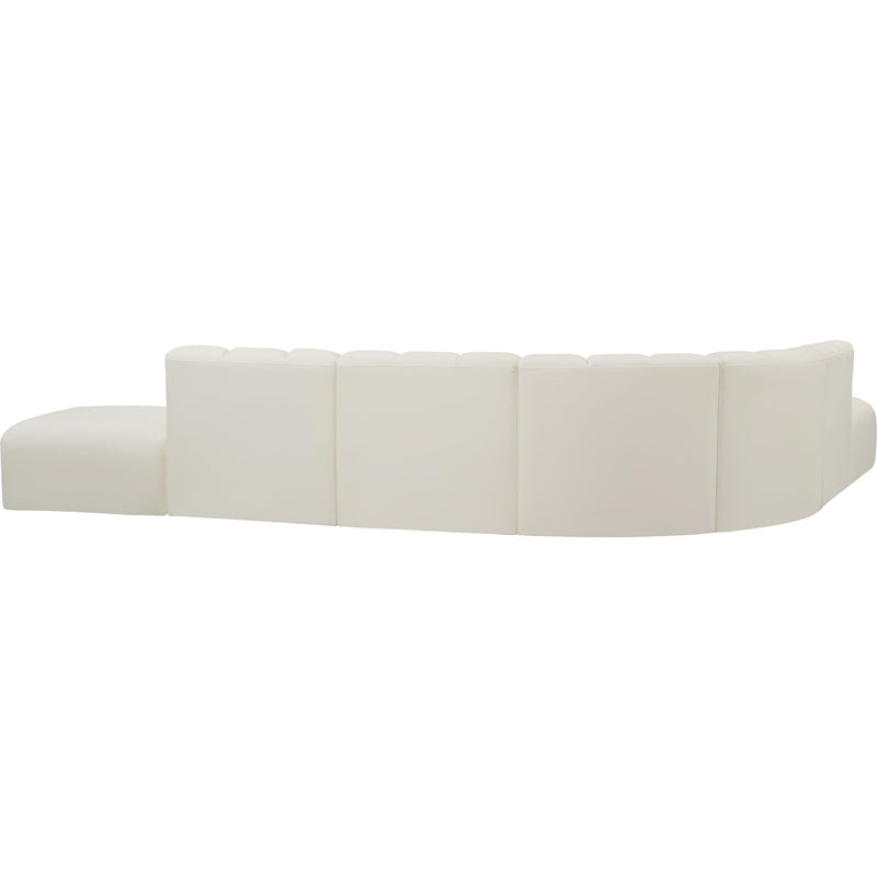 Meridian Arc Cream Vegan Leather 7 pc Modular Sectional IMAGE 5