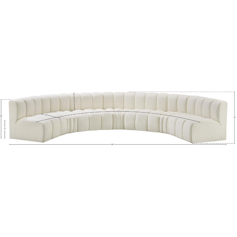 Meridian Arc Cream Vegan Leather 7 pc Modular Sectional IMAGE 11