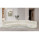 Meridian Arc Cream Vegan Leather 7 pc Modular Sectional IMAGE 2