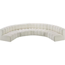 Meridian Arc Cream Vegan Leather 7 pc Modular Sectional IMAGE 3
