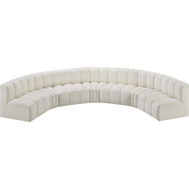 Meridian Arc Cream Vegan Leather 7 pc Modular Sectional IMAGE 3