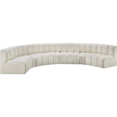 Meridian Arc Cream Vegan Leather 7 pc Modular Sectional IMAGE 4