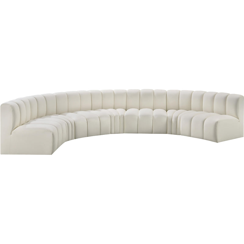 Meridian Arc Cream Vegan Leather 7 pc Modular Sectional IMAGE 4