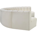 Meridian Arc Cream Vegan Leather 7 pc Modular Sectional IMAGE 5