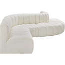 Meridian Arc Cream Vegan Leather 7 pc Modular Sectional IMAGE 5