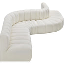 Meridian Arc Cream Vegan Leather 7 pc Modular Sectional IMAGE 6