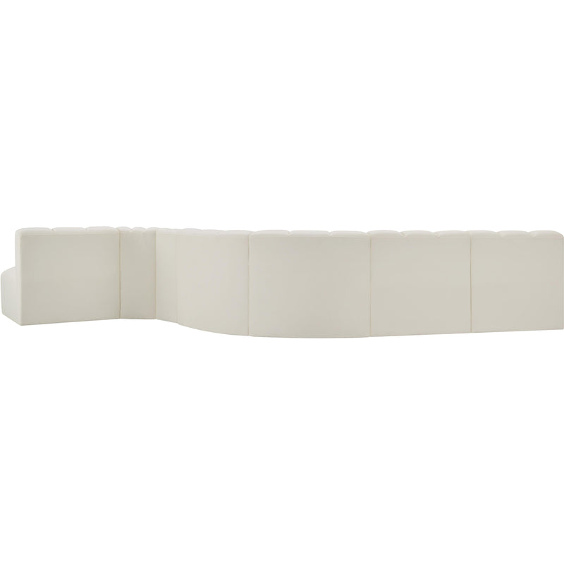 Meridian Arc Cream Vegan Leather 7 pc Modular Sectional IMAGE 7