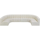 Meridian Arc Cream Vegan Leather 8 pc Modular Sectional IMAGE 3