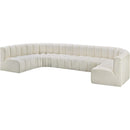 Meridian Arc Cream Vegan Leather 8 pc Modular Sectional IMAGE 4