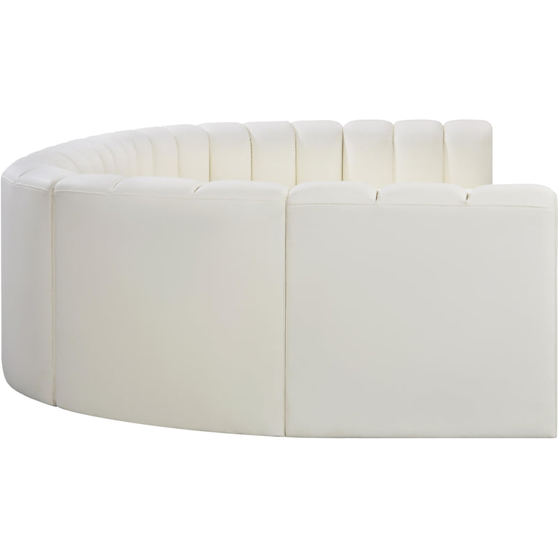 Meridian Arc Cream Vegan Leather 8 pc Modular Sectional IMAGE 6