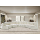 Meridian Arc Cream Vegan Leather 8 pc Modular Sectional IMAGE 2
