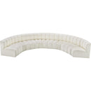Meridian Arc Cream Vegan Leather 8 pc Modular Sectional IMAGE 3