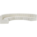 Meridian Arc Cream Vegan Leather 8 pc Modular Sectional IMAGE 4