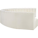 Meridian Arc Cream Vegan Leather 8 pc Modular Sectional IMAGE 5