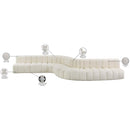 Meridian Arc Cream Vegan Leather 8 pc Modular Sectional IMAGE 14
