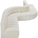 Meridian Arc Cream Vegan Leather 8 pc Modular Sectional IMAGE 6