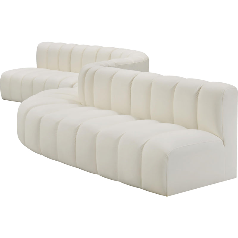 Meridian Arc Cream Vegan Leather 8 pc Modular Sectional IMAGE 7